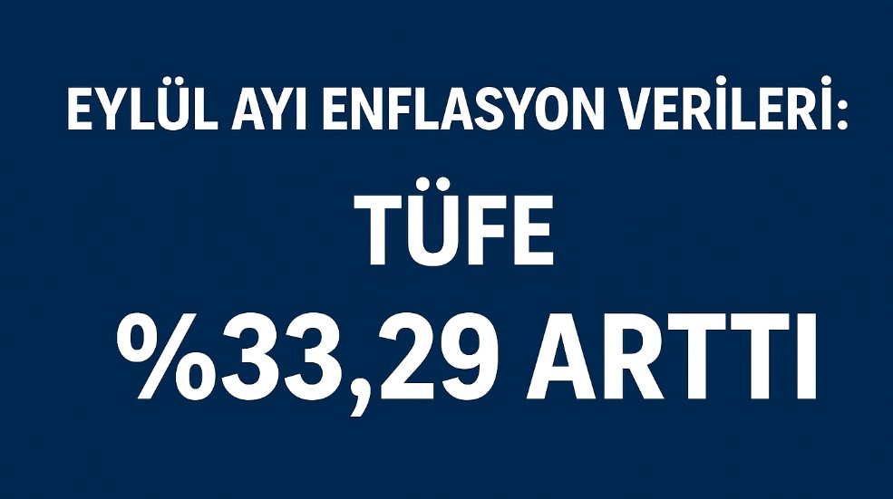 Eylül Ayı Enflasyon Verileri: TÜFE Yıllık %33,29 Arttı