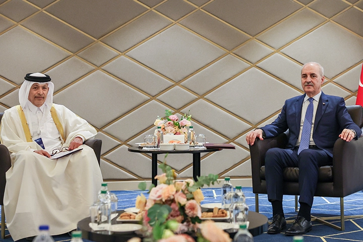 TBMM Başkanı Kurtulmuş, Katar Şura Meclisi Başkanı ile Görüştü